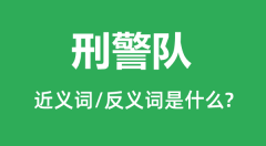 刑警队的近义词和反义词是什么_刑警队是什么意思?