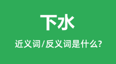 下水的近义词和反义词是什么_下水是什么意思?