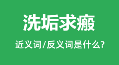 洗垢求瘢的近义词和反义词是什么_洗垢求瘢是什么意思？