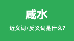 咸水的近义词和反义词是什么_咸水是什么意思?