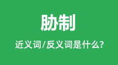胁制的近义词和反义词是什么_胁制是什么意思？