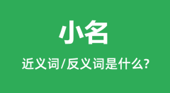 小名的近义词和反义词是什么_小名是什么意思?