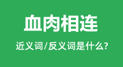 血肉相连的近义词和反义词是什么_血肉相连是什么意思?