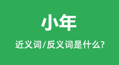 小年的近义词和反义词是什么_小年是什么意思?