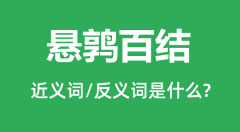 悬鹑百结的近义词和反义词是什么_悬鹑百结是什么意思?