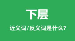下层的近义词和反义词是什么_下层是什么意思?