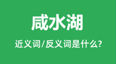 咸水湖的近义词和反义词是什么_咸水湖是什么意思?