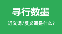 寻行数墨的近义词和反义词是什么_寻行数墨是什么意思?