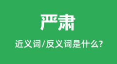 严肃的近义词和反义词是什么_严肃是什么意思？