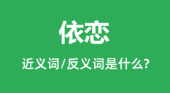 依恋的近义词和反义词是什么_依恋是什么意思?