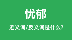 忧郁的近义词和反义词是什么_忧郁是什么意思?