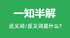 一知半解的近义词和反义词是什么_一知半解是什么意思?