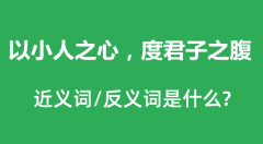 <b>以小人之心，度君子之腹的近义词和反义词是什么_以小人之心，度君子之腹是</b>