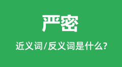 严密的近义词和反义词是什么_严密是什么意思?