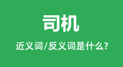 司机的近义词和反义词是什么_司机是什么意思?