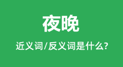 夜晚的近义词和反义词是什么_夜晚是什么意思?