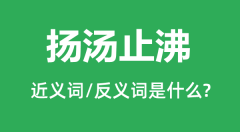 扬汤止沸的近义词和反义词是什么_扬汤止沸是什么意思?