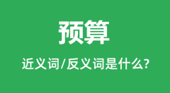 预算的近义词和反义词是什么_预算是什么意思?