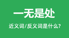 一无是处的近义词和反义词是什么_一无是处是什么意思?