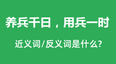 养兵千日，用兵一时的近义词和反义词是什么_养兵千日，用兵一时是什么意思