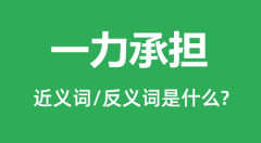 一力承担的近义词和反义词是什么_一力承担是什么意思?