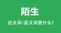 陌生的近义词和反义词是什么_陌生是什么意思?