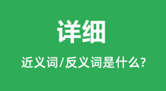 详细的近义词是什么_反义词是什么_详细是什么意思？