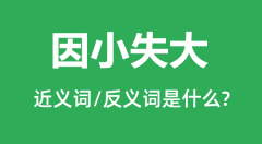 因小失大的近义词和反义词是什么_因小失大是什么意思？