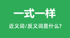 一式一样的近义词和反义词是什么_一式一样是什么意思？