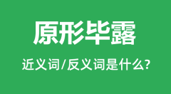原形毕露的近义词和反义词是什么_原形毕露是什么意思?