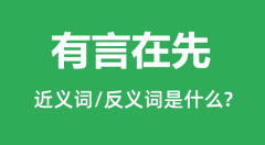 有言在先的近义词和反义词是什么_有言在先是什么意思?