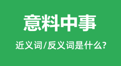 意料中事的近义词和反义词是什么_意料中事是什么意思？