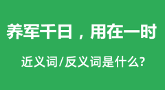 养军千日，用在一时的近义词和反义词是什么_养军千日，用在一时是什么意思