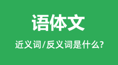 语体文的近义词和反义词是什么_语体文是什么意思?