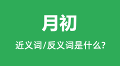 月初的近义词和反义词是什么_月初是什么意思?