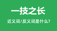 一技之长的近义词和反义词是什么_一技之长是什么意思?
