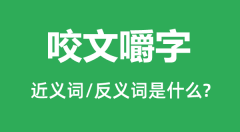 咬文嚼字的近义词和反义词是什么_咬文嚼字是什么意思?