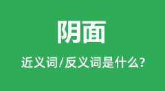 阴面的近义词和反义词是什么_阴面是什么意思?