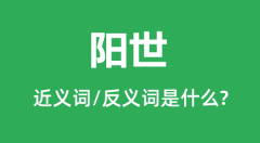 阳世的近义词和反义词是什么_阳世是什么意思?