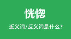 恍惚的近义词和反义词是什么_恍惚是什么意思?