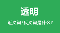 透明的近义词和反义词是什么_透明是什么意思?