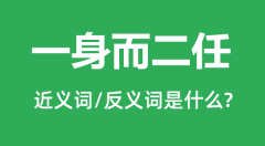 一身而二任的近义词和反义词是什么_一身而二任是什么意思?
