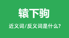 辕下驹的近义词和反义词是什么_辕下驹是什么意思?
