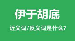 伊于胡底的近义词和反义词是什么_伊于胡底是什么意思?