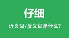 仔细的近义词和反义词是什么_仔细是什么意思?