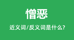 憎恶的近义词和反义词是什么_憎恶是什么意思?