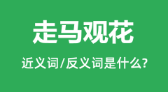 走马观花的近义词和反义词是什么_走马观花是什么意思?