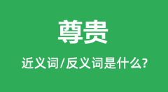 尊贵的近义词和反义词是什么_尊贵是什么意思?