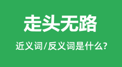 走头无路的近义词和反义词是什么_走头无路是什么意思?