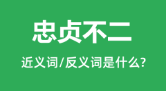 忠贞不二的近义词和反义词是什么_忠贞不二是什么意思？